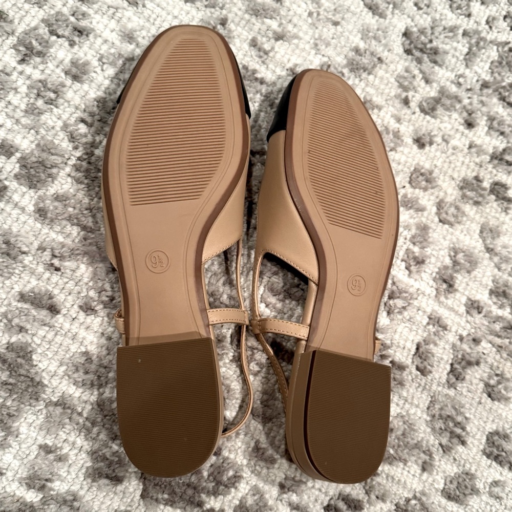 NWOT Black and Cream Slingbacks 9.5 - Picture 6 of 6